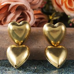 DressBerry Gold-Plated Heart Shaped Drop Earrings-image-68