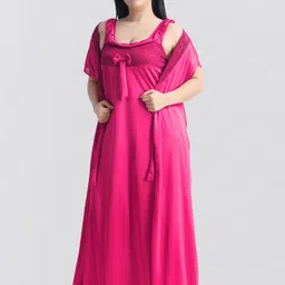NIGHT KEYS Women Set Of 6 Maxi Nightdress-image-90