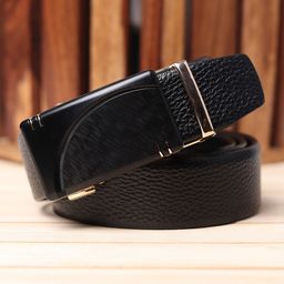 WINSOME DEAL Men Slider Buckle Closure Textured Formal Belt-image-53