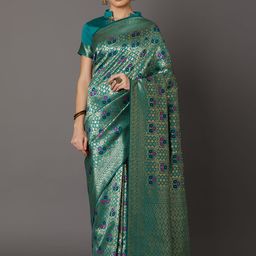 KALINI Woven Design Zari Silk Blend Banarasi Saree-picture-47