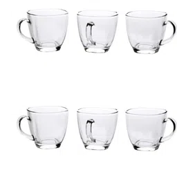 Somil Clear Glass Coffee & Tea Cup / Mug, Enjoy Your Drink in Style, Pack of 6, 100 Ml, 6.7 X 9 X 6.5 CM-image-78