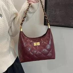 CORSICA Textured PU Oversized Structured Hobo Bag with Quilted image 5