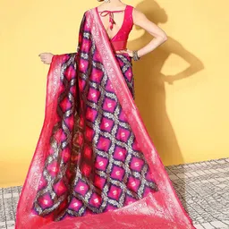 Anouk Rustic Woven Design Silk Blend Dharmavaram Saree image 4