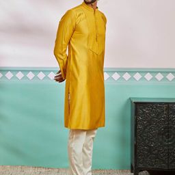 VASTRAMAY Men Yoke Design Regular Thread Work Kurta with Trousers-0