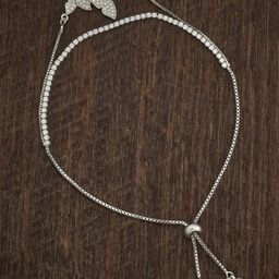 Kushal's Fashion Jewellery Women Cubic Zirconia Rhodium-Plated Wraparound Bracelet-10