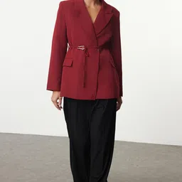 Trendyol Women Lapel Collar Solid Casual Tailored Jacket-picture-45