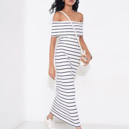 SF JEANS by Pantaloons Women Striped Off-Shoulder Maxi Dress-picture-14