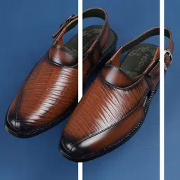 Mochi Men Ethnic Leather Shoe-Style Sandals-picture-49