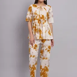 KALINI Tie & Dyed Round Neck Top & Trousers-14