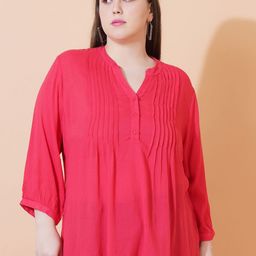 Sztori Print Mandarin Collar Longline Top-picture-11