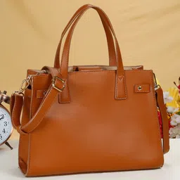 White Lily PU Structured Tote Bag-image-9