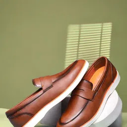 Bata Men PU Round Toe Comfort Insole Slip-On Loafers-picture-26
