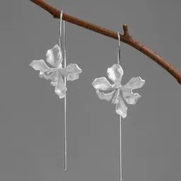 VAGHBHATT Silver-Plated Floral Shaped Drop Earrings-38