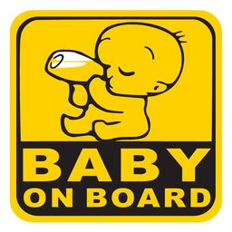 Fusion Graphix Baby On Board Sticker Black & Yellow drinking milk 037-image-8