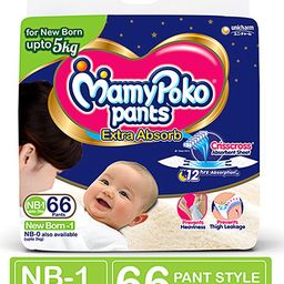 MamyPoko Extra Absorb Pant Style Diapers New Born - 66 Pieces-image-56