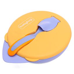 Babyhug Suction Bowl with Spoon - Purple Orange-picture-13