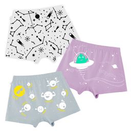 Plan B Pack Of 3 Space Print Girl Boxer Shorts - Black Purple & Grey-picture-17