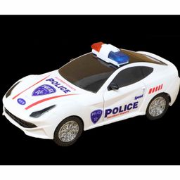 Fiddlerz Police Car With 3D Flashing Led Light & Music - White-13