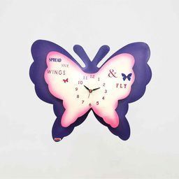 Kidoz Silent movement Butterfly 3-D Clock- Mauve and Pink-8