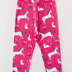 Kookie Kids Full Length Leggings Unicorn Print - Red-image-66