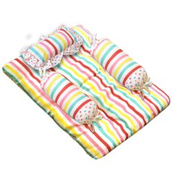 VParents Mite Baby 4 Pieces Bedding Set with Pillow and Bolsters - Stripes-16