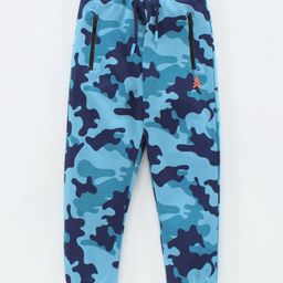 Pine Kids Full Length Bio Washed Track Pant Camouflage Print - Blue-image-44