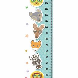 WENS Jungle Animals Print Height Measurement Wall Sticker - Blue-picture-13