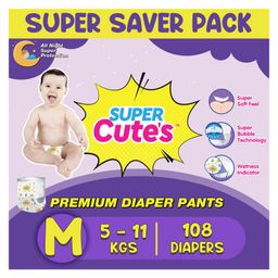 Super Cute Extra Absorbent Pant Style Diapers Medium - 36 Pieces - (Pack of 3)-26