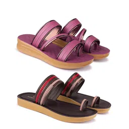 BERSACHE Women Set Of 2 Open Toe Flats-image-74