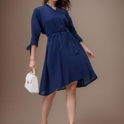DressBerry Women Three-Quarter Sleeves A-Line Dress-image-11