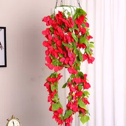 ARICK DECOR Pink & Green Hanging Artificial Flower-15