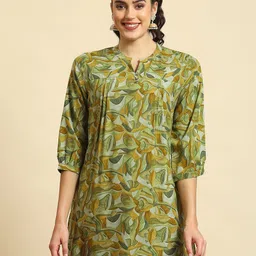 Shree Liva Mandarin Collar Printed Tunic-image-47