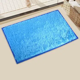 Kuber Industries Blue Anti Skid Velvet Mat For Bathroom-image-91