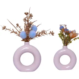 Aura Pink & Blue 2 Pieces Round pot Curio Showpieces-4