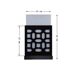 Gojeeva Black & White Geometric Printed Wooden Square Shaped Wall Lamp image 4