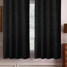 BELLA TRUE Black 2 Piece Black Out Window Curtains-image-66
