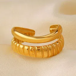 LULU & SKY Stainless Steel Layered Adjustable Finger Ring-image-43