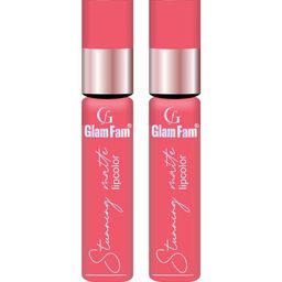 GlamFam Set Of 2 Stunning Matte Waterproof Lip Color- 5 ml Each- Earthy Nude 23-32