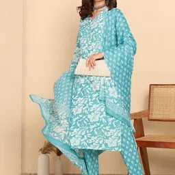 KALINI Women Floral Printed Kurta with Palazzos & With Dupatta-picture-19
