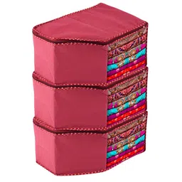 Kuber Industries Maroon Set of 3 Regular Multi-Utility Organisers-6