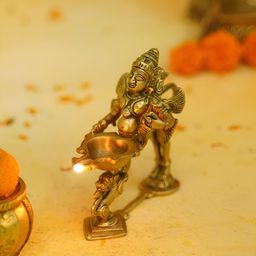 JAYPORE Textured Brass Diyas-image-62