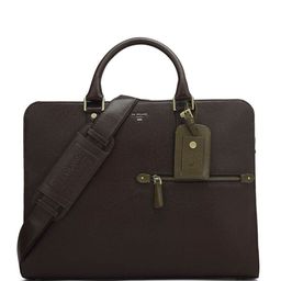 Da Milano Men Textured Leather Laptop Bag-image-81