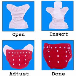 The Little Lookers Adjustable & Reusable Cloth Diaper ( Colour May Vary) image 2
