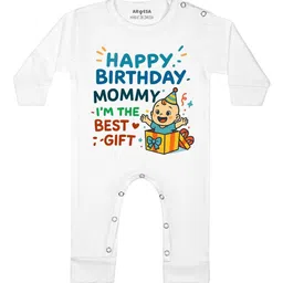 Arvesa Happy Birthday Mommy I'm The Best Gift Printed Bodysuit-86