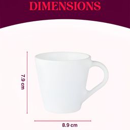 Larah by BOROSIL White Opalware Mugs Set of Cups and Mugs image 5