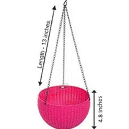 go hooked Rattan Hanging Planters Pot with Metal Hanging Chain image 3