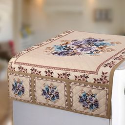 Dakshya Industries Beige & Blue Printed Waterproof Refrigerator Covers-image-14