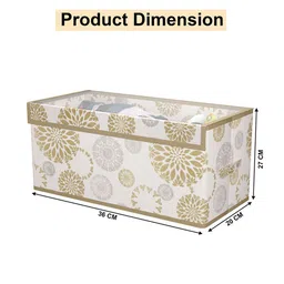 Kuber Industries White 3 Pieces Printed Drawer Organisers With Transparent Lid image 3