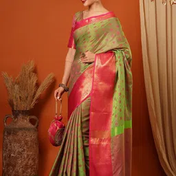 SILKWEAR Ethnic Motifs Zari Jamdani Saree-picture-11
