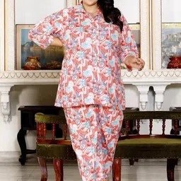 KALINI Printed Pure Cotton Top With Trouser Co-Ords-19